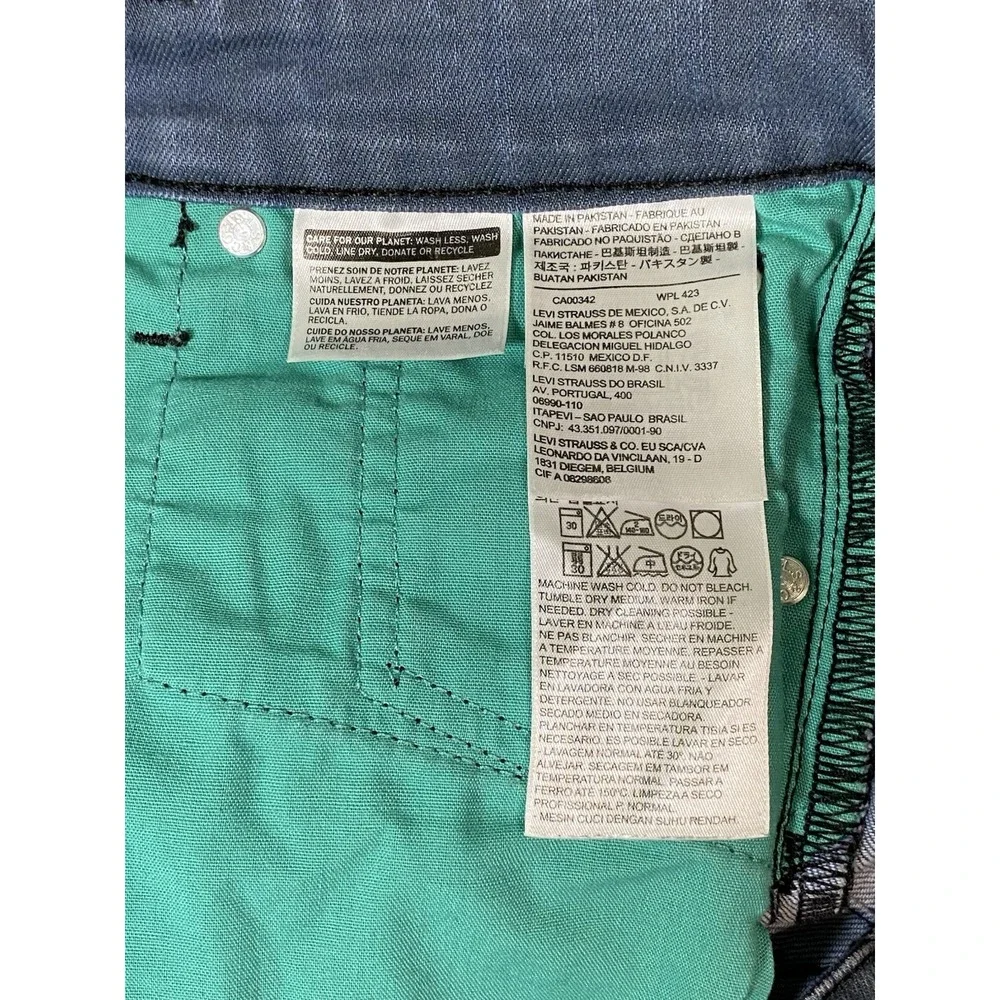 Levi's 511 Commuter Jeans Cycling Bicycle Reinforced Crotch U Lock Loop Reflect